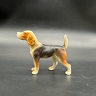 Vintage Beagle Hound Dog Figurine Japan Ceramic Puppy Brown Black Retro