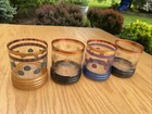 4 Vintage 1980   s Fun Old Fashion On The Rocks Mcm Whiskey Glasses With Gold Rims