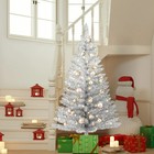 4ft Lighted Silver Artificial Christmas Tree Small Mini Xmas Tree With 50 Lights