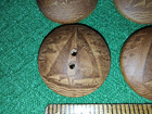 Vintage Wooden Sailboat Carved  Rounded Buttons  Lot Of 6