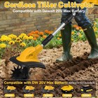 Cordless Tiller Cultivator Compatible With Dewalt 20v Max Battery 360rpm Battery