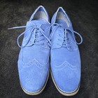 Alpine Swiss Beau Mens 8 Dress Shoes Genuine Suede Wingtip Brogue Lace Up Oxford