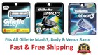 17 Gillette Mach3 8 2 Cartridges Blades Refill Shaver Razors Handle Fit M3 Turbo