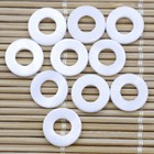 50 Pcs 10mm White Mother Of Pearl Ring Shell Loose Charms Pendants