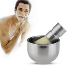 Hair Shaving Brush And Heat Insulated Stainless Steel Shaving Mug Bowl