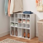 4 Tier Laminate Stackable Shoe Cubby White - Brightroom