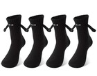  2 Pair Holding Hands Socks  Funny Magnetic Suction 3d One Size 2 Pair Black