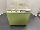 Vintage Wilson Wil-hold Green Sewing Box W  2 Trays W  Thread And Accessories