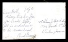 Chuck Davey Signed 3x5 Postcard  to Bill  Signed Twice