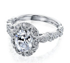Solid 14k White Gold Moissanite Vintage Engagement Ring Oval Cut Vvs1 2 35 Carat