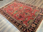 Indo Per sian Sarouk Rug 6x9  Mahal Carpet  Wool  Allover Pattern  Red