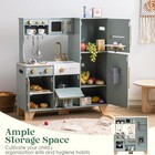Robud Play Kitchen Toddlers Preschool Wooden Kitchen Pretend Green Gift 3 