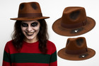 Freddy Burned Tattered Brown Fedora Hat Nightmare Costume Accessory