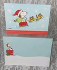 Hallmark Christmas Peanuts Card Snoopy Woodstock Santa Sleigh Envelope Crafts 