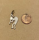 Vintage Native American Kokopelli Silver Tone Enamel Charm Pendant Jewelry 