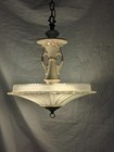 Antique Vintage Art Deco Light Fixture Chandelier Sunflower Old Porcelain Lamp