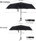 Travel Umbrella Windproof With 46 Inches Large Canopy 10 Reinforced Fiberglass R