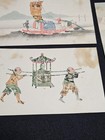 Lot Of 3 Early China Stamps Original Art Postcard