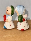 Vintage Japan Christmas Angel Choir Kids Ceramic W wreath Salt   Pepper Shakers