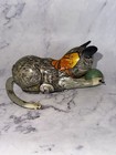 Vintage 1940 s Marx Tin Litho Wind Up Toy  roll Over Cat    Works