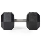 Titan Fitness 75 Lb Pair Free Weights  Black Rubber Coated Hex Dumbbell  Straigh