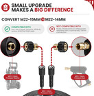 Wojet Pressure Washer Adapter  M22 15mm Female Thread To M22 14mm Male Fitting