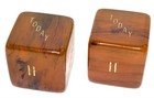 Vintage Pair Amber Brown Bakelite T  Lawson Fortune Decision Making Jumbo Dice