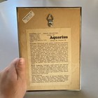 Vintage Aquarius Zodiac Astrology Framed Glass Plaque Wall Hanging Circa 76