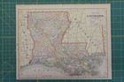Louisiana Arkansas Vintage Original Antique 1892 Popular World Atlas Map Lot