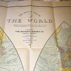 1919 Huge 51 X 35 Official Map Of The World National Survey Co Orange-peel Proj 
