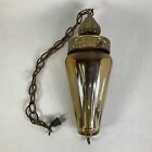 Vintage Mcm 60 s 70 s Retro Pendant Swag Lamp Yellow Amber Glass 15  Long