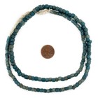 Mottled Blue Java Glass Beads 6mm Indonesia Round 25 Inch Strand