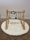 Wooden Baby Activity Gym With Hanging Toys   Round Play Mat