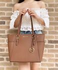 Michael Kors Charlotte Ciara Large Top Zip Tote Luggage Saffiano Leather