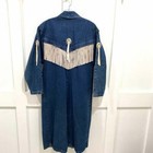 Vistas De Santa Fe Pioneer Womens Duster Denim Size 10 Blue Western Wear Jacket