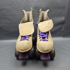 Vintage Riedell Sure-grip Super X5 Roller Skates Size 8 Tan Suede Quad Usa