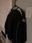 Mizuno Black white Track Jacket M Full Zip Polyester Stand-up Collar
