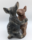 Vintage Dancing Dogs Of Colima 10  Mexican Clay Pottery Folk Art Signed Figure