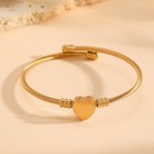 Titanium Steel Gold Bracelet Set Heart Evil Eye Diamond Stackable Bangle