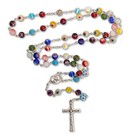 Murano Glass Beads Millefiori Rosary Necklace Colorful Beaded Women Men Rosario