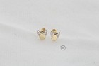 14k Gold Angel Stud Earrings     Two-tone Guardian Angel Screw-back Kids Earrings