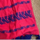 Vintage Mexican Pink Blue Embroidery  Shawl