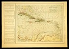 Antique Caribbean Map West Indies Wall Art Jamaica Cuba Haiti Bermuda Dated 1921