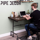 Industrial Pipe Desk Leg Set  Modern Home Office Writing Or Computer Base Kit  D