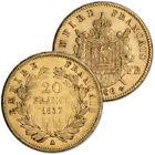 France Gold 20 Francs  1867 Oz - Napoleon Iii -  Avg Circ - Random Date