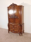 White Furniture 1970s French Walnut Louis Xv Style 6 Legged Armoire Linen Press