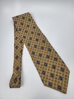 Fashion Neckwear Silk Tie Brown Beige Blue Geometric Men Necktie Usa 57 X 4
