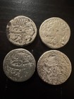 Lot Of Four Silver Rupees Of Mughal Emperor Jehangir With Ornamental Border
