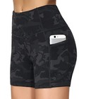  High Waist Yoga Shorts For Women s  tummy Control Fitness Medium Black Camo