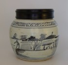  Rare Chinese Qing Dynasty Blue And White Porcelain Jar With Wood Lid